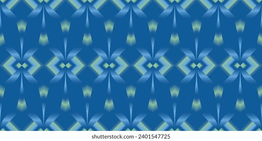 Geometric Abstract artwork, seamless pattern background and colorful blue gradient shapes. Illustrator (Eps10) vector template for wallpaper, background, wall art, textile, fabric, poster, etc.