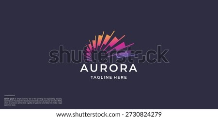 geometric abstract aurora logo design with gradient color brand inspiration.