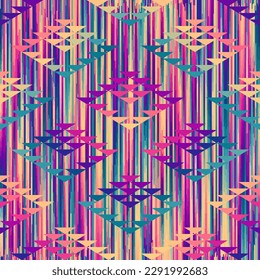 Geometric abstract aztec style pattern. Seamless vector image.