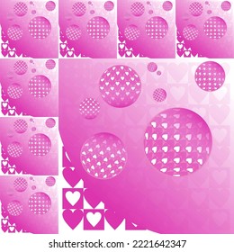 Geometric abstract background. In addition, there is a love ball object that adorns combined with a matching pink color and gradation.Perfect for use in banner designs, other graphic design