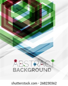 Geometric abstract background. Arrow, technology or motion concept