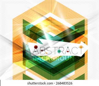 Geometric abstract background. Arrow, technology or motion concept