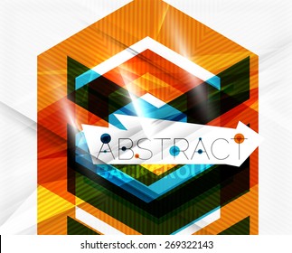 Geometric abstract background. Arrow, technology or motion concept