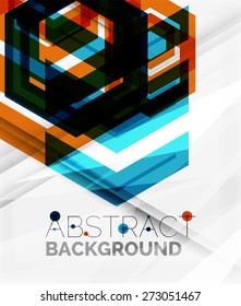 Geometric abstract background. Arrow, technology or motion concept