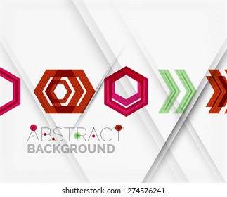 Geometric abstract background. Arrow, technology or motion concept
