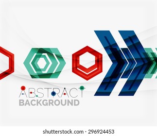Fondo abstracto geométrico. Flecha, tecnología o concepto de movimiento
