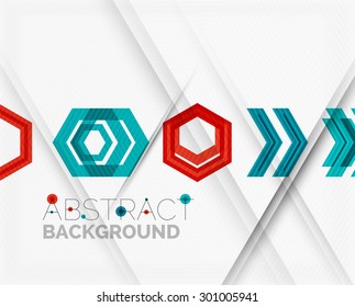Geometric abstract background. Arrow, technology or motion concept