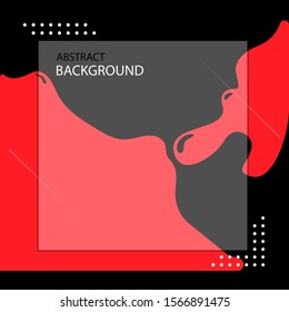 geometric abstract background, with black and red. and transparent boxes for writing or photo posts.