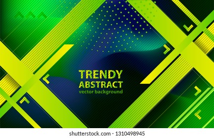 Geometric abstract background blue banner gradient textured business color green