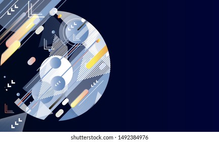 Geometric abstract background blue banner trend gradient textured business