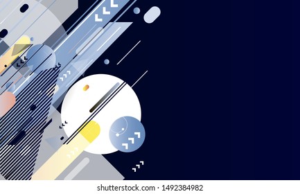 Geometric abstract background blue banner trend gradient textured business