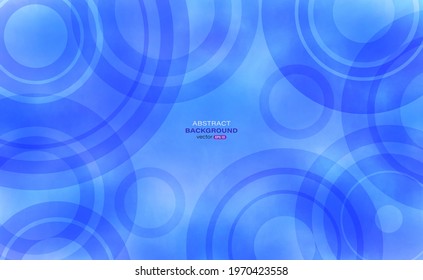 Geometric abstract background. Blue circle shapes composition. Applicable for flyer, poster, cover design. Vector illustration