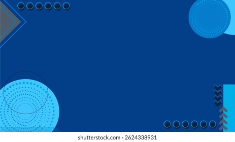 Geometric Abstract background. Blue circle, triangle background graphic design. Suit for business, banner, cover, header, wallpaper, corporate, website, flyer.
