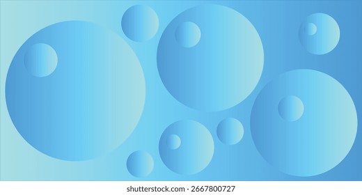 Geometric Abstract Background with Blue Gradient and Circular Elements