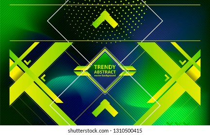 Geometric abstract background blue green banner trend gradient