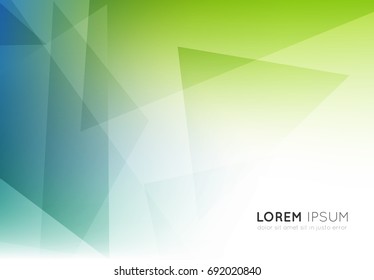 geometric abstract background in blue and green colors, triangle composition