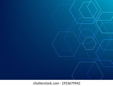Fondo geométrico abstracto con hexagones azules. Molécula de estructura y comunicación. Ciencia, tecnología y concepto médico. Ilustración del vector