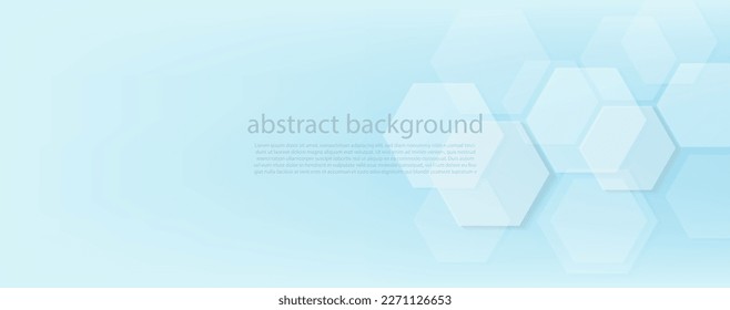 Geometric abstract background with blue hexagons. Structure molecule and communication. Science, technology and medical concept. Vector illustration