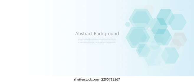 Geometric abstract background with blue hexagons. Structure molecule and communication. Science, technology and medical concept. Vector white background illustration