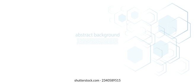 Geometric abstract background with blue hexagons. Structure molecule and communication. Science, technology and medical concept. Vector illustration