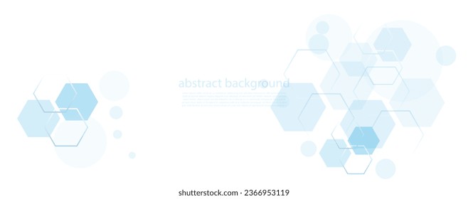 Geometric abstract background with blue hexagons. Structure molecule and communication. Science, technology and medical concept. Vector illustration