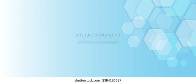 Geometric abstract background with blue hexagons. Structure molecule and communication. Science, technology and medical concept. Vector illustration