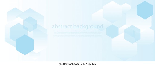 Geometric abstract background with blue hexagons. Structure molecule and communication. Science, technology and medical concept. Vector illustration