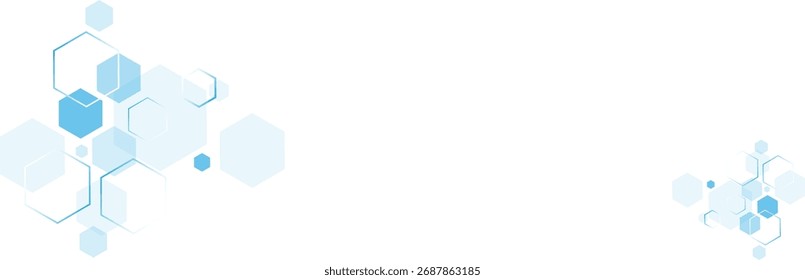 Fundo geométrico abstrato com hexágonos azuis. Molécula de estrutura e comunicação.