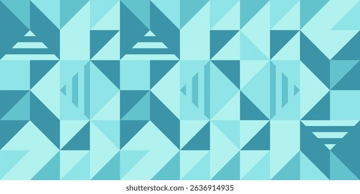 Geometric abstract background in blue tones. Minimalistic background with repeating geometric pattern. EPS 10.