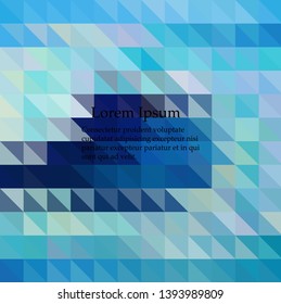 Geometric abstract background of blue triangles.