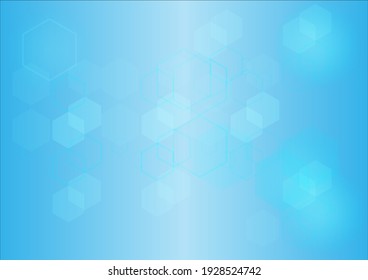 Fondo geométrico abstracto con hexágonos azules y blancos. Molécula de estructura y comunicación. Ciencia, tecnología y concepto médico. Ilustración del vector