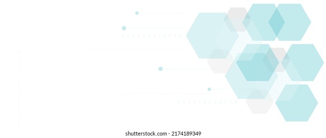 Fondo geométrico abstracto con hexágonos azules y blancos. Molécula de estructura y comunicación. Ciencia, tecnología y concepto médico. Ilustración del vector