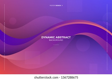 Geometric abstract background bright colors and dynamic shape compositions. Poster design banner template and graphic layout. Vector illustrations.