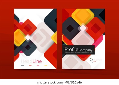 Geometric abstract background, business company annual report template. Flyer brochure