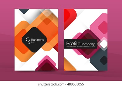 Geometric abstract background, business company annual report template. Flyer brochure