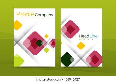 Geometric abstract background, business company annual report template. Flyer brochure