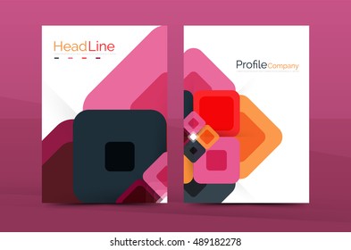 Geometric abstract background, business company annual report template. Flyer brochure