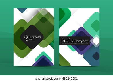 Geometric abstract background, business company annual report template. Flyer brochure