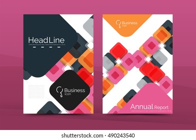 Geometric abstract background, business company annual report template. Flyer brochure