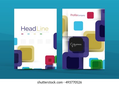 Geometric abstract background, business company annual report template. Flyer brochure