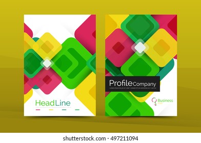 Geometric abstract background, business company annual report template. Flyer brochure