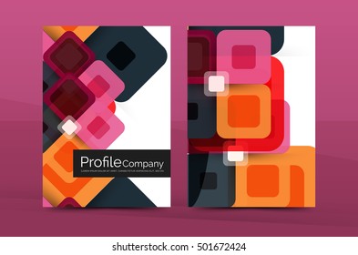 Geometric abstract background, business company annual report template. Flyer brochure