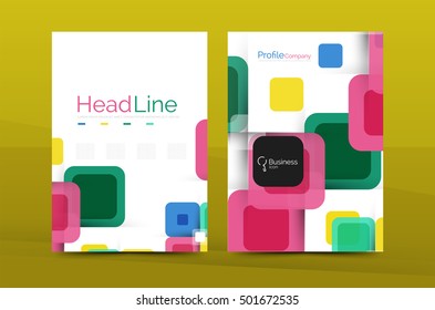 Geometric abstract background, business company annual report template. Flyer brochure