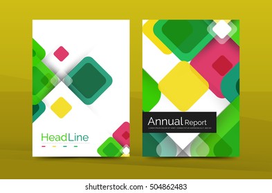 Geometric abstract background, business company annual report template. Flyer brochure
