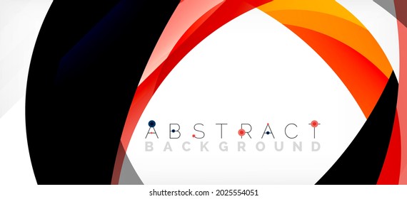 Fondo abstracto geométrico. Círculo creado con formas de color superpuestas. Ilustración vectorial para fondo de escritorio, pancarta, fondo, página de aterrizaje