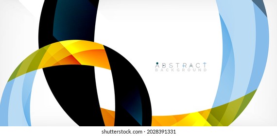 Geometric abstract background. Circle created with overlapping color shapes. Vector Illustration For Wallpaper, Banner, Background, Landing Page