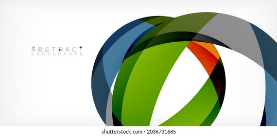 Geometric abstract background. Circle created with overlapping color shapes. Vector Illustration For Wallpaper, Banner, Background, Landing Page