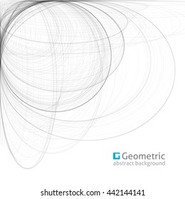 geometric abstract background with circles, illustration for business layouts