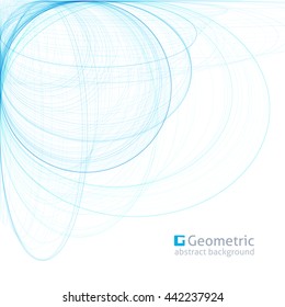 geometric abstract background with circles, illustration for business layouts