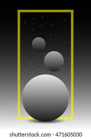 Geometric abstract background with circles and lines.Vector.Cool modern illustration.